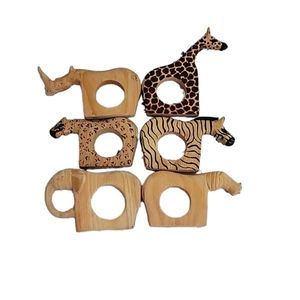 Handcrafted from Kenyia Animal Napkin Holders set of 6